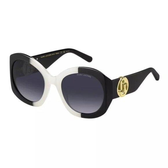 NEW MARC JACOBS SUNGLASSES WHITE BLACK WOMEN EYEWEAR MARC JACOBS MARC 722/S 0CCP